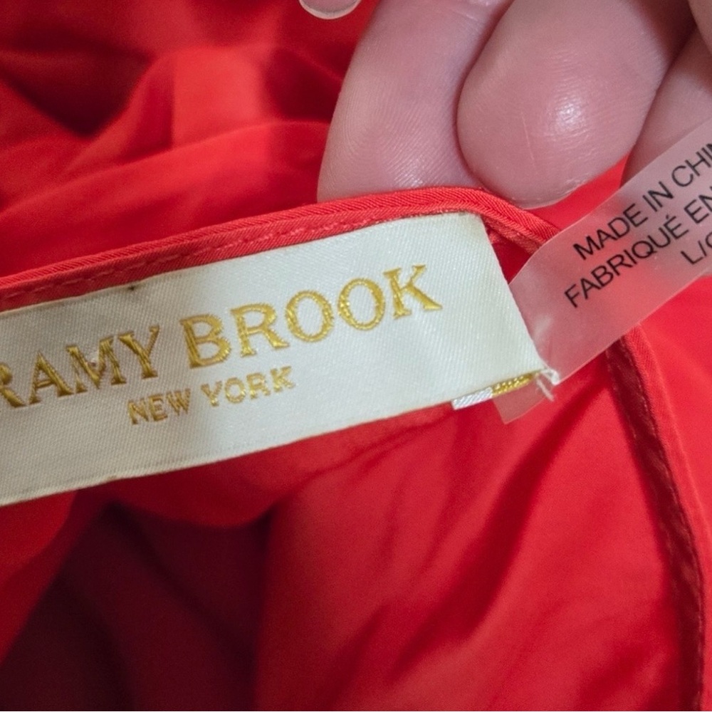 Ramy Brook Nicola Red One Shoulder Asymmetrical Midi Maxi Dress Size L - Picture 5 of 9
